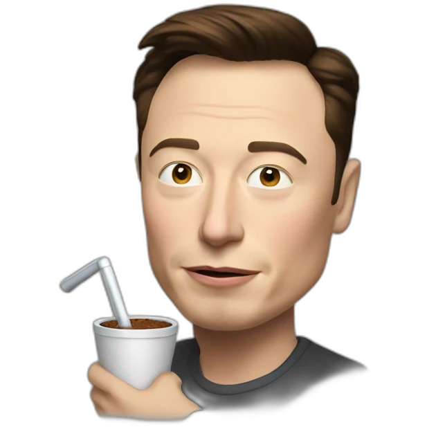 Elon Musk tomando mate emoji