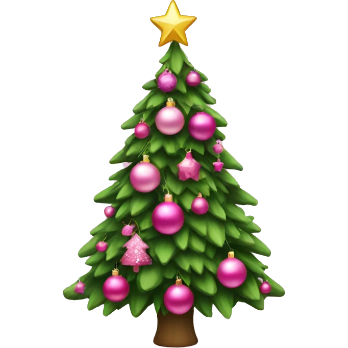 christmas tree with pink ornaments  emoji