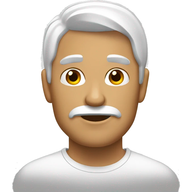 hombre blanco y de pelo moreno pensando emoji