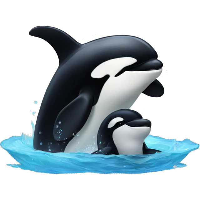 Orca with a baby  emoji