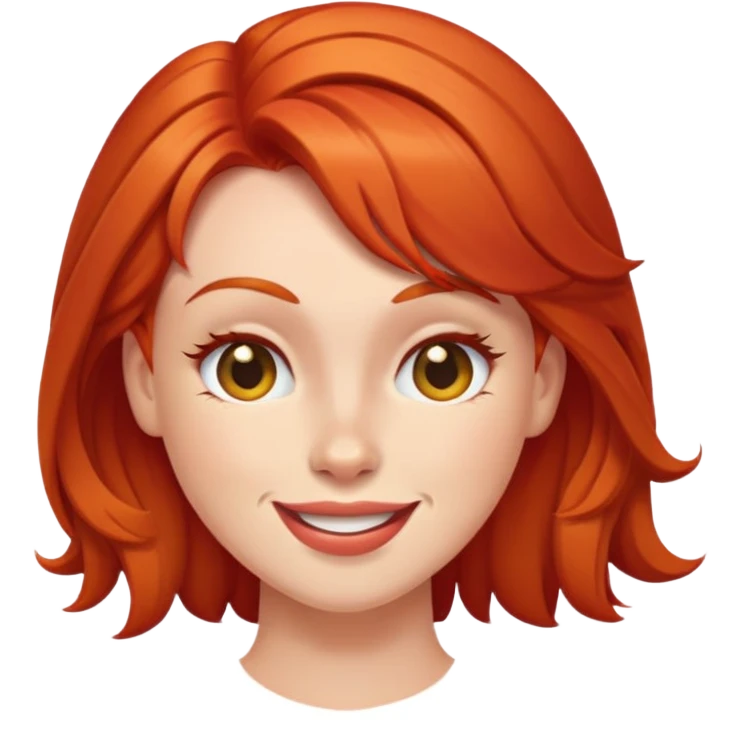 red head winking emoji
