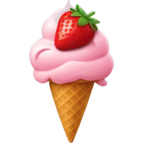 Strawberry ice cream emoji