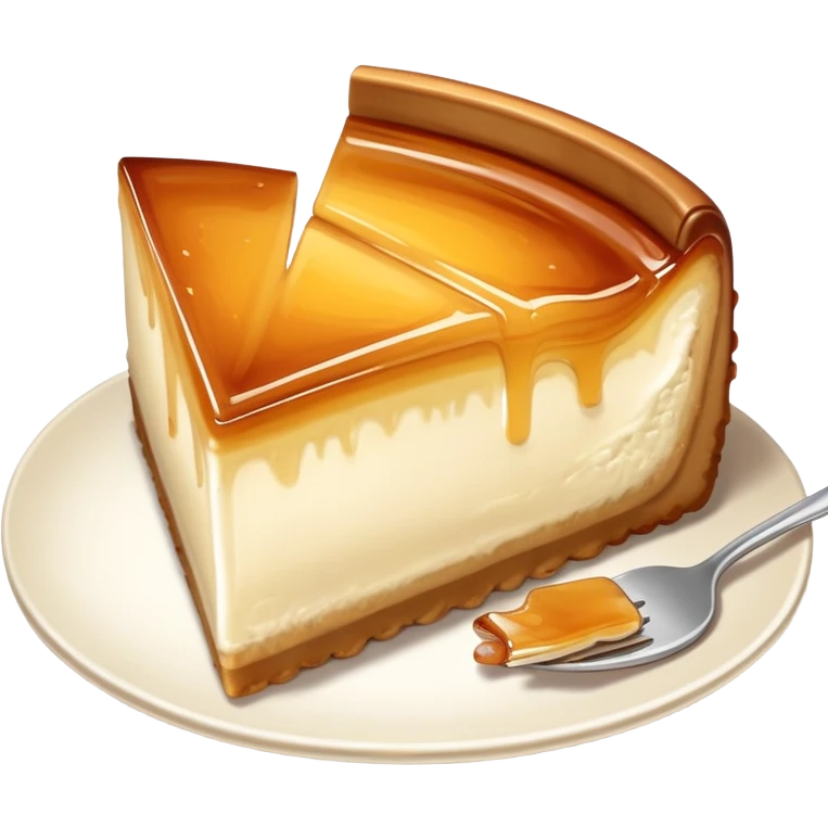 Cream brulee cheesecake slice emoji