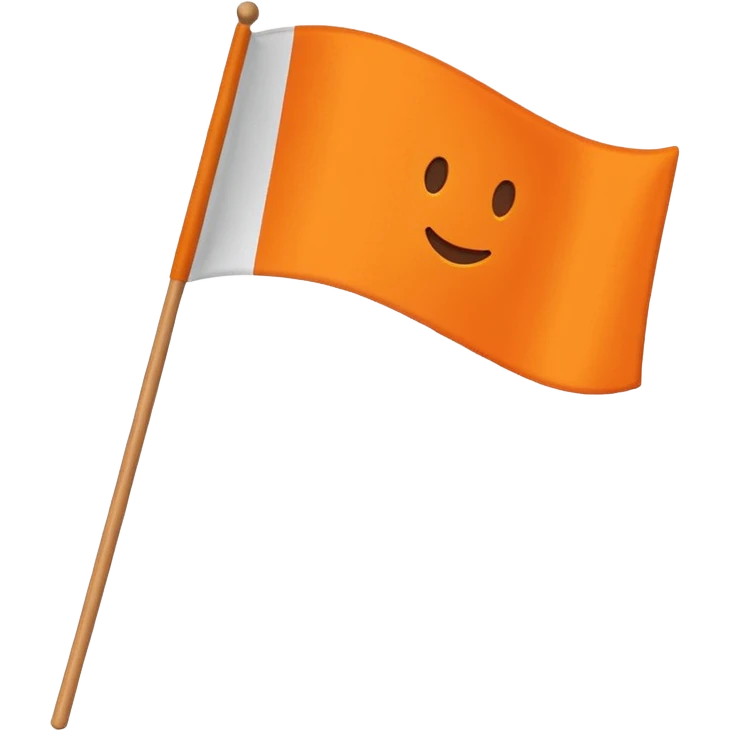 Handheld Flag orange emoji