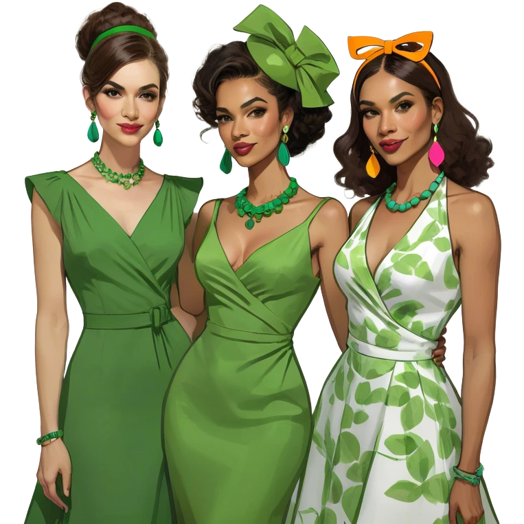 women at a party with other two women emoji