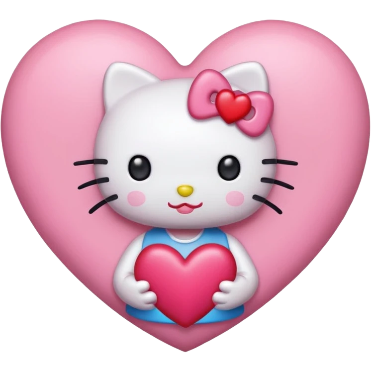 Hello kitty with heart emoji