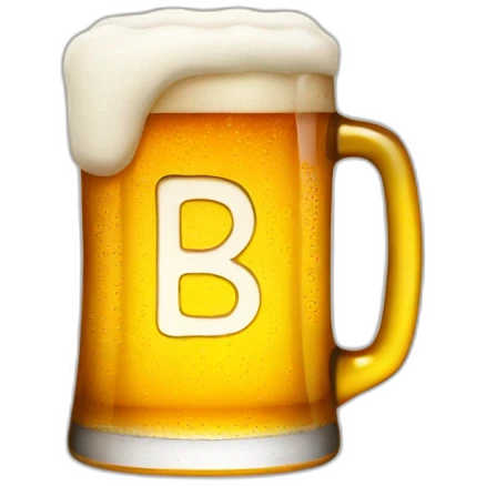 A beer in shape of letter B emoji
