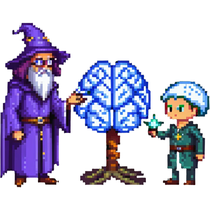 wizard and brain in a psychic duel emoji