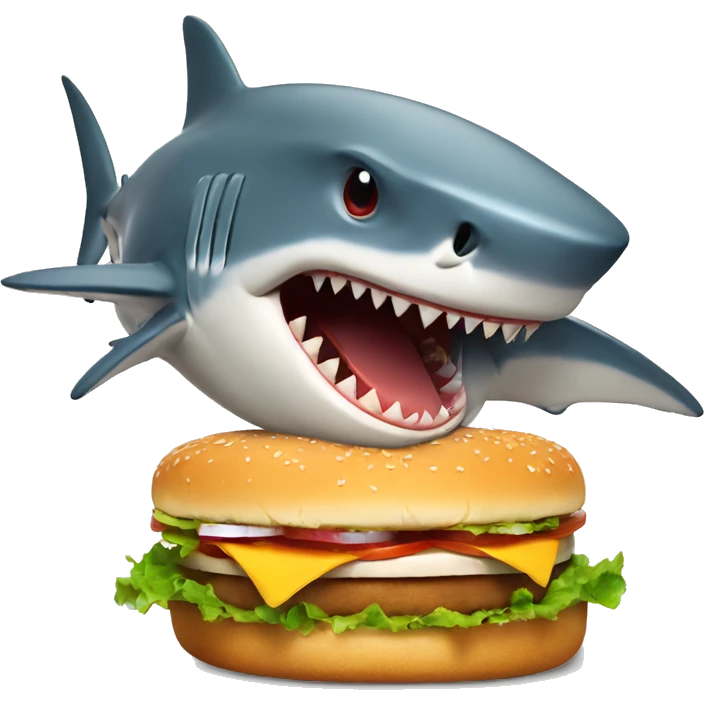 shark eating burger  emoji