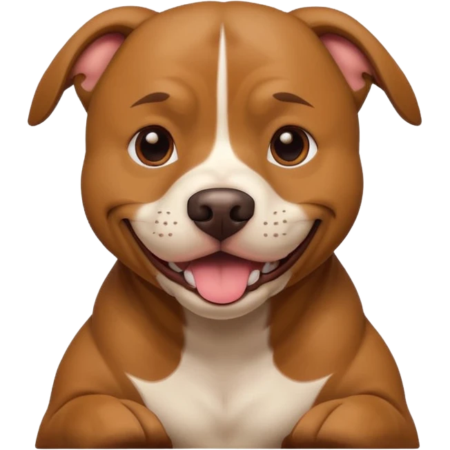 Pitbull dog Happy face. emoji
