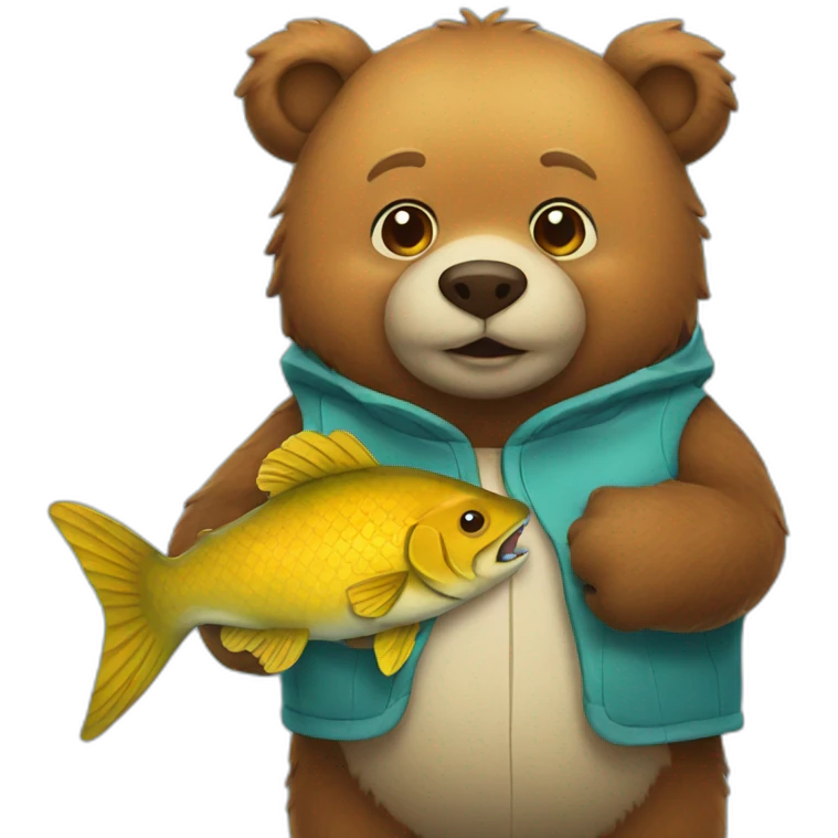 bear wearing a fish costume emoji
