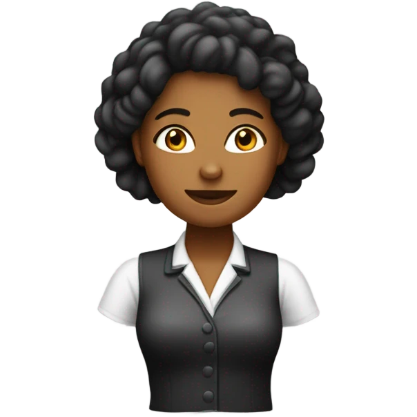 crea un emoji de una mujer ingeniera de sistemas negra con cabello rizo emoji