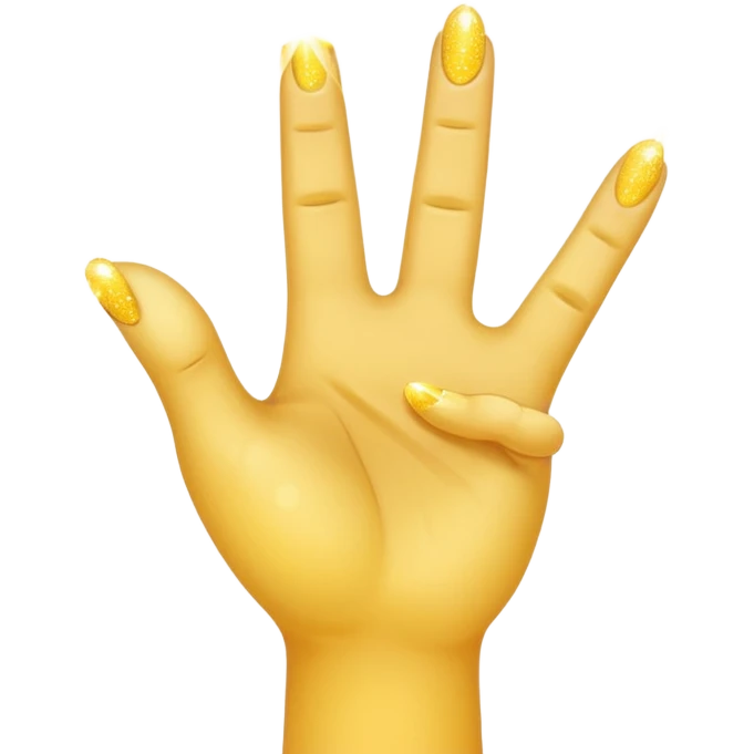 raised hand with sparkles, classic apple emoji style, expressing an opinion or idea emoji