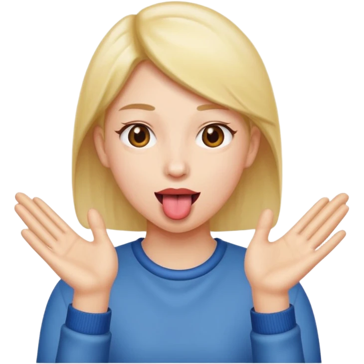 Tongue out with hands to the side  emoji