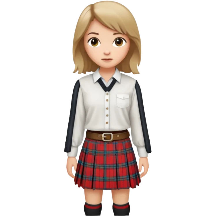 female with scottish attire and dark blonde hair emoji