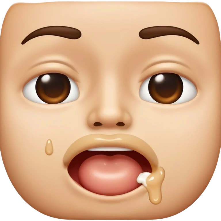 Make a face where it looks like it just gave a blowjob and it has cum oozing out of its mouth emoji