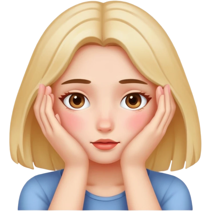 Blushing hiding face emoji