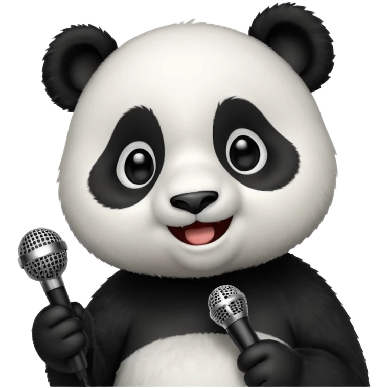 Panda singing with mic  emoji