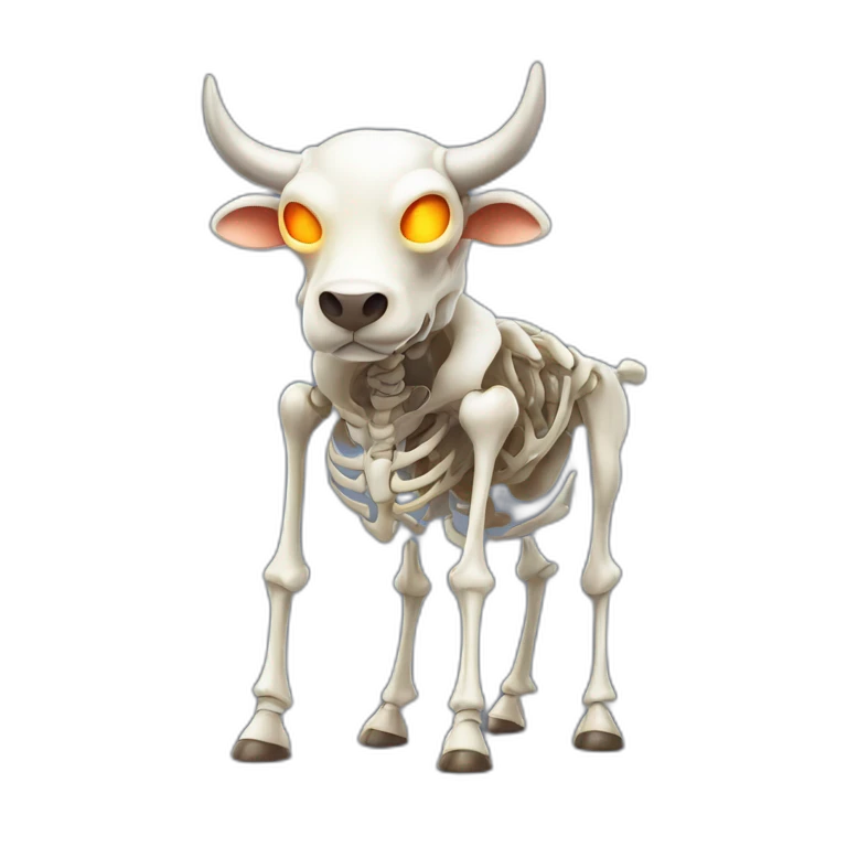 bull buissnessman fit skeleton with glowing eye emoji