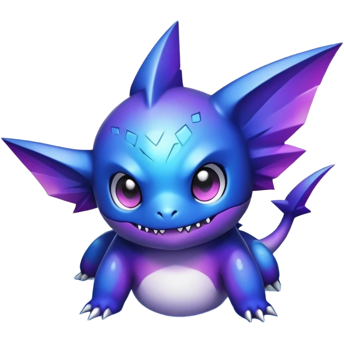 Kawaii Edgy Dark Aesthetic Water-Gradient Fakémon-Digimon-creature emoji
