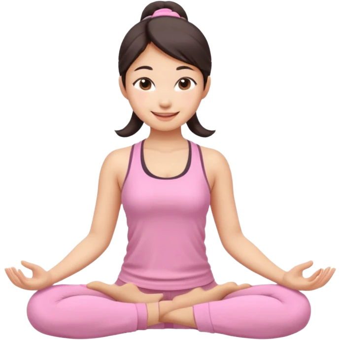 asian yoga girl light pink clothes  emoji