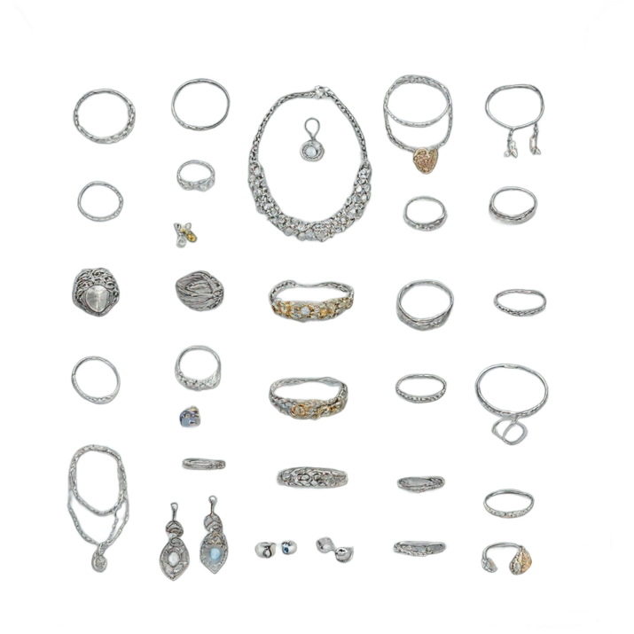 silver jewelry in display emoji