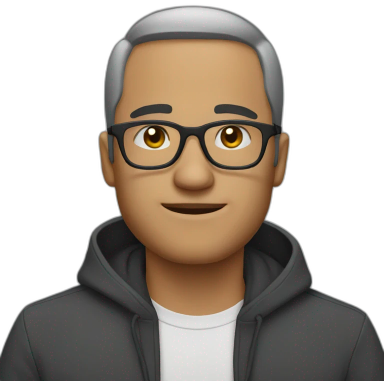 Men with transparent glasses emoji