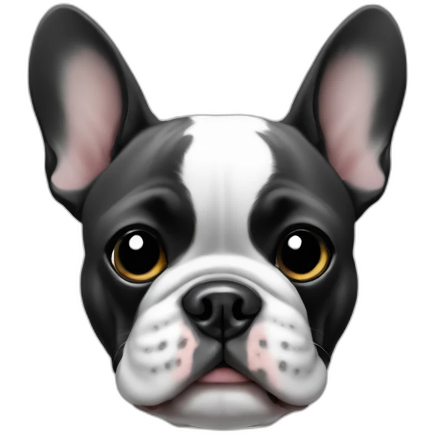 French-bulldog-Black and white emoji
