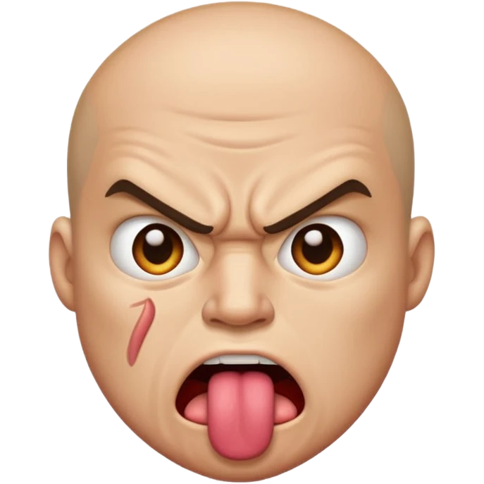 an angry face with his tounge sticking out emoji