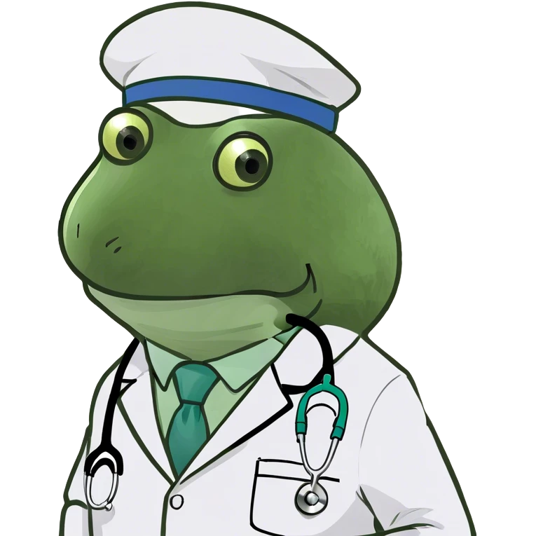 bufo wearing a doctor outfit emoji