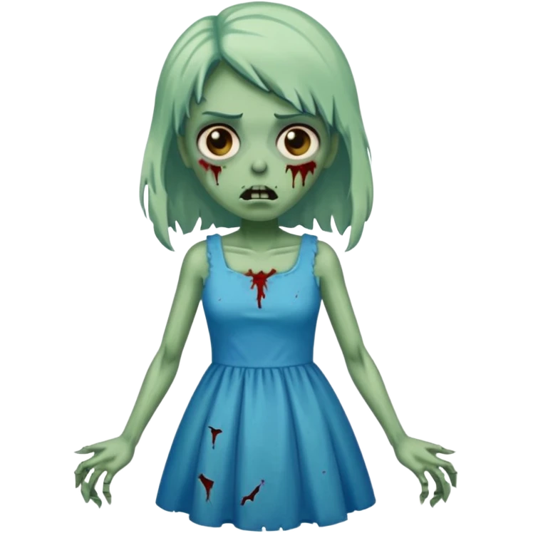 a zombie in blue dress emoji