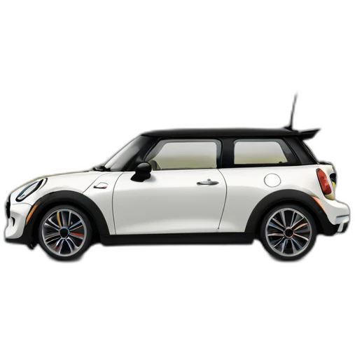 Mini Cooper s f56 noire avec le toit blanc emoji