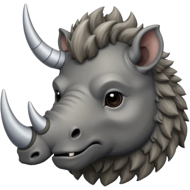 woolly rhino with huge horn emoji
