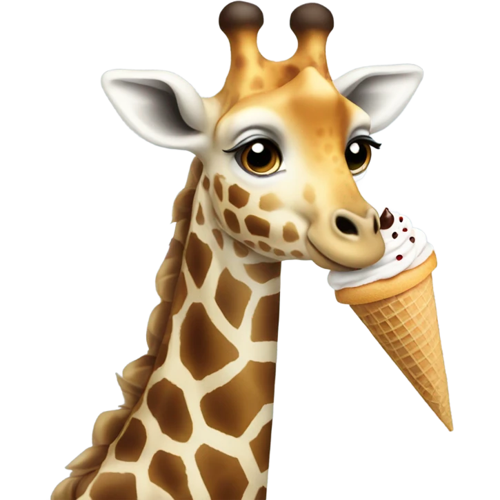 Giraffe holding an ice cream emoji
