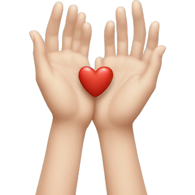 Heart by hands emoji