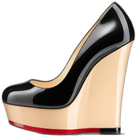 WEDGE heel LOUBOUTIN black leather PATENT emoji