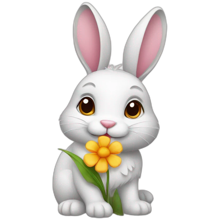bunny with flower emoji