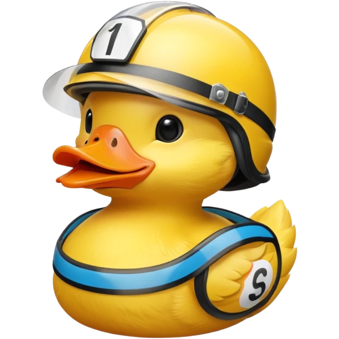 duck with race helmet  emoji