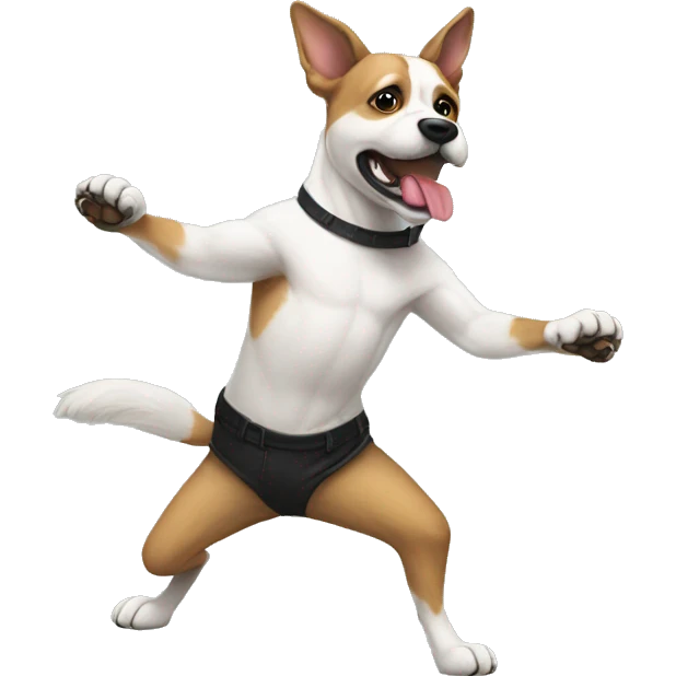 Perro bailando I want to be free emoji