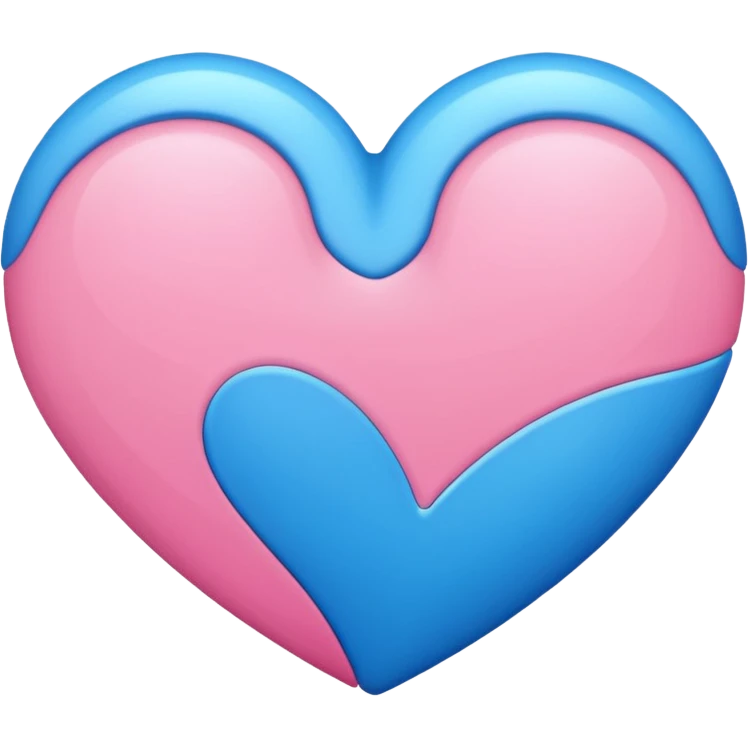 Blue and Pink mixed heart emoji