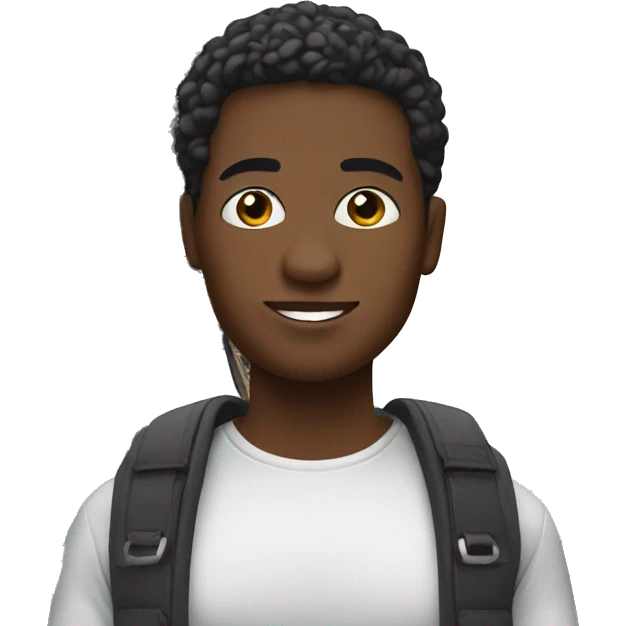 black person in front of the Eiffel tower emoji