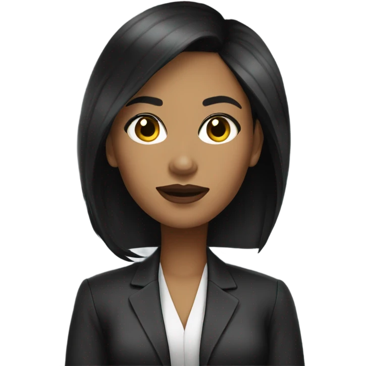 Boss girl, light skin, black hair  emoji