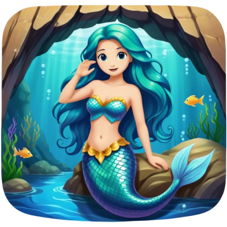 mermaid in cave emoji