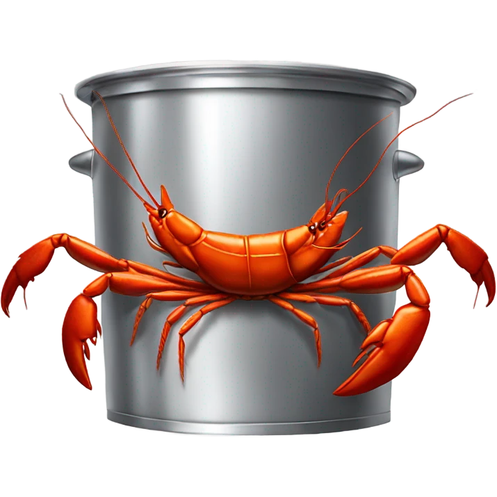 Crawfish in big silver pot emoji