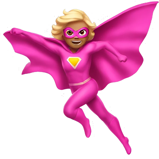 Pink superhero flying  emoji