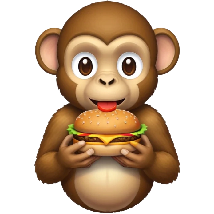 pixel art monkey eating burger emoji
