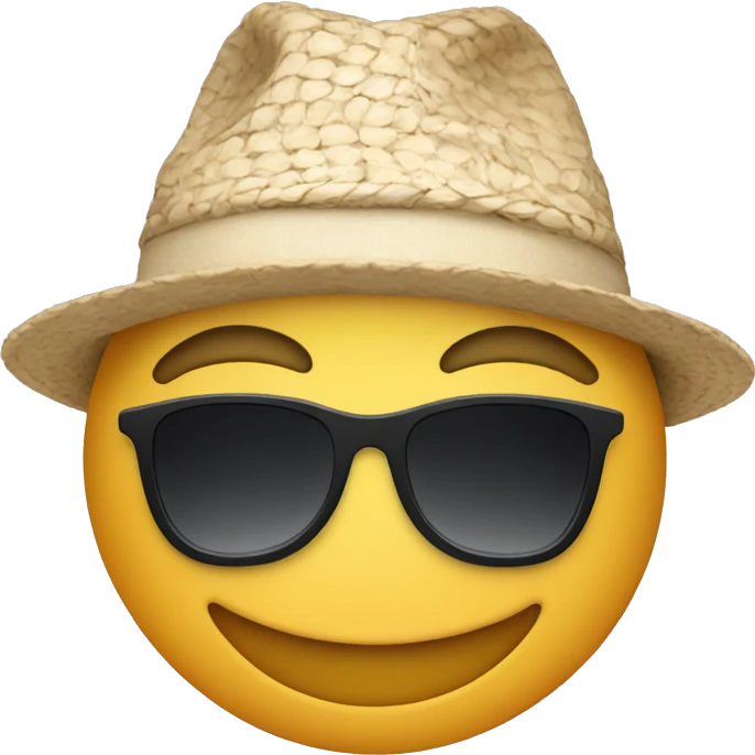 Face happy with sunglasses and hat emoji