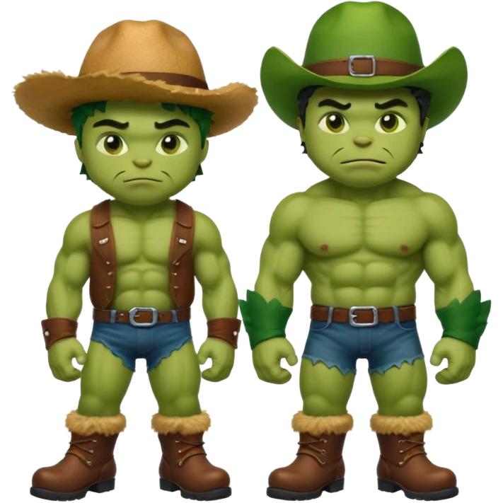 Hulk and Puss in Boots together emoji