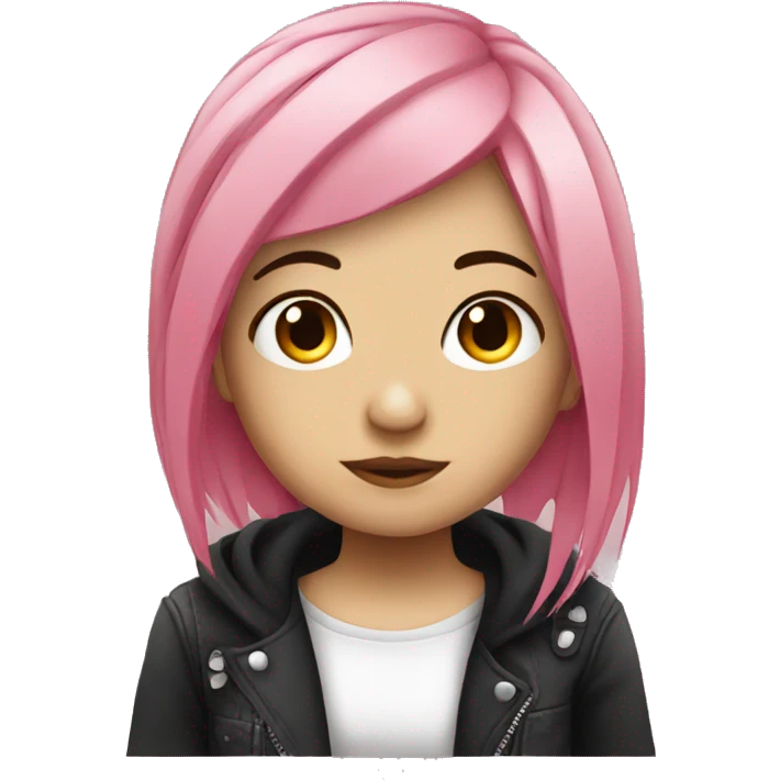 emo girl with pink hair emoji
