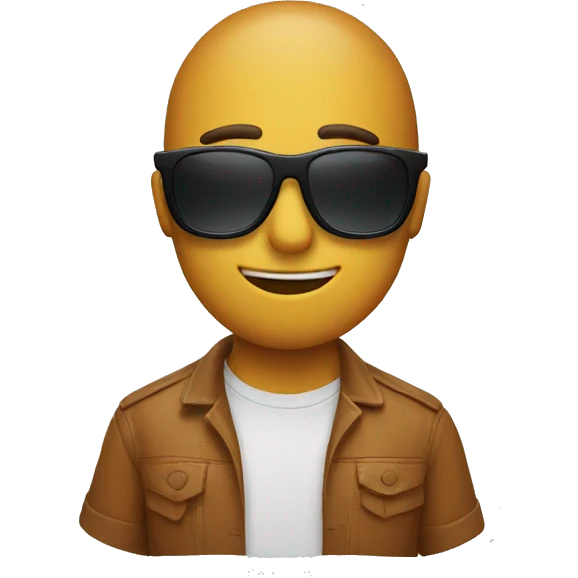 sunglasses character, cute, simple emoji